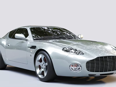 Silver Sports Car With Sleek Design And Shiny Body 3d model