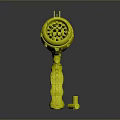Silver Brown Black Pistol With Yellow Red Bullets And Metallic Handle Design