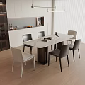 Dining Table and Chair Combination Sideboard 3d model