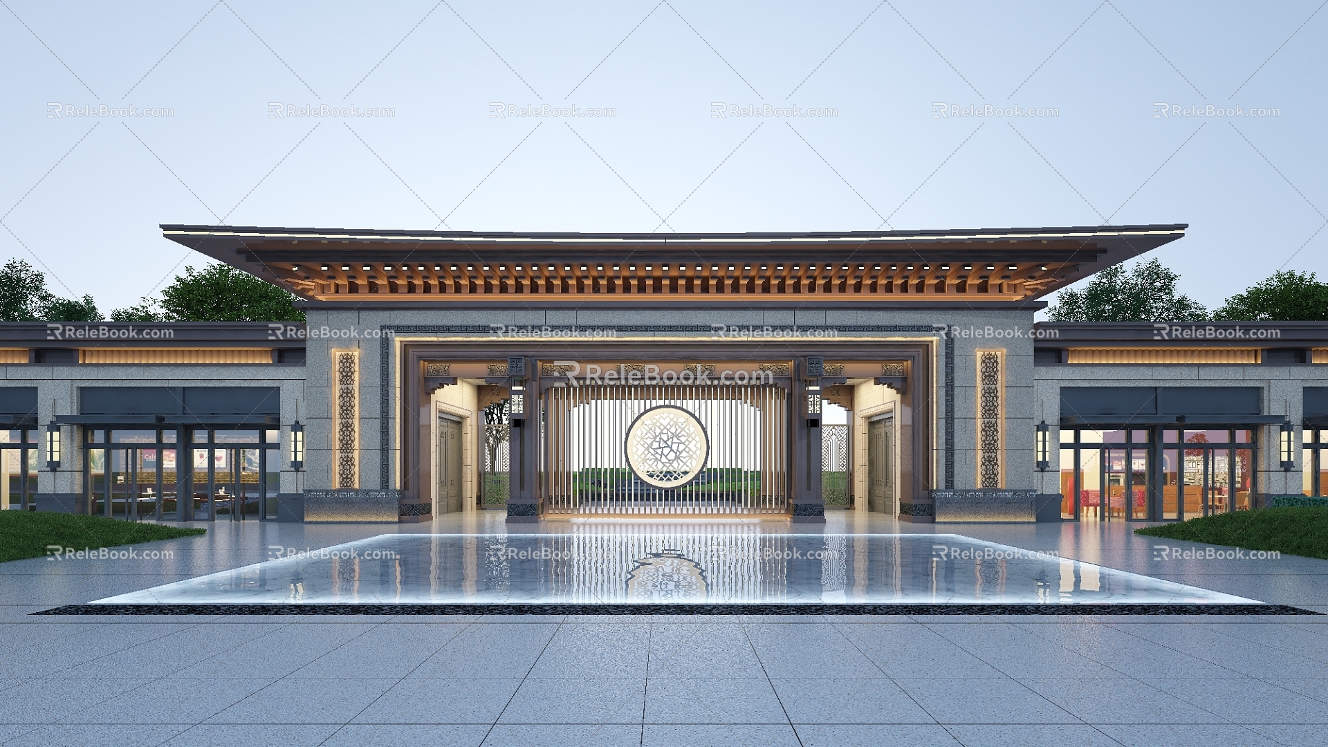 new chinese style gate 3d model