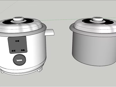 Kitchen Appliances Two Rice Cookers With Control Panel And Cooking Functions 3d model