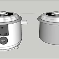 Kitchen Appliances Two Rice Cookers With Control Panel And Cooking Functions 3d model
