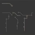 Building Architectural Components With Modular Gray Structure And Various Shapes