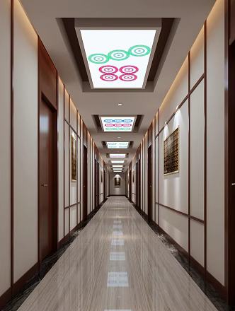 Modern aisle walkway 3d model