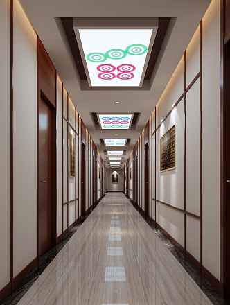 Modern aisle walkway 3d model