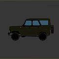 Green Military Off Road Vehicle Design With Rugged Exterior And Durable Tires