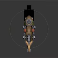 Futuristic Cosmic Spaceship With Wooden Metal Structure And Thrusters For Exploration