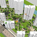 Residential Complex Layout With High Rise Buildings And Central Green Areas