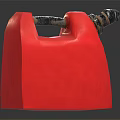 Red Plastic Fuel Can With Metal Spout And Handle Design