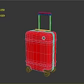 Stylish Red Suitcase Design With Telescopic Handle And Rolling Wheels For Daily Travel