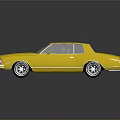 Golden Vintage Car With Shiny Exterior And Classic Retro Design Details