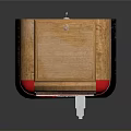Vintage Wooden Radio With Red Accents And Classic Control Panel Design