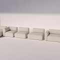 Modern Modular Fabric Sofa Set For Living Room With Comfortable Light Colored Design 3d model