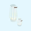 Stylish Modern Outdoor Lanterns With White Frame Two Sizes Illuminated Design 3d model