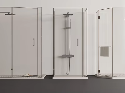 Modern Shower Sauna Glass Enclosure Design With Transparent Panels And Sleek Metal Frames 3d model