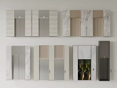 Modern Elevator Interior Design Featuring Wood Marble Metal Panels And Styles 3d model