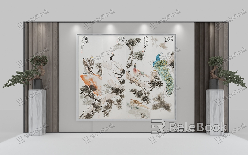 Chinese Decorative Painting Ten Thousand Birds and Phoenix model