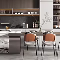 Modern Dining Table and Chair Combination 3d model