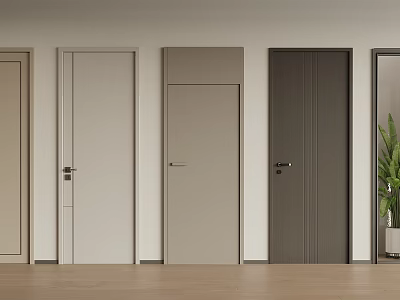 Modern Hinged Doors With Various Colors And Sleek Designs For Interior 3d model