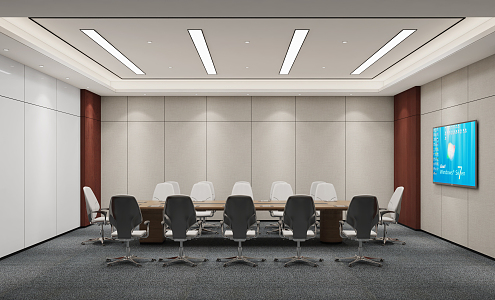 Modern Meeting Room Meeting Table and Chair 3d model