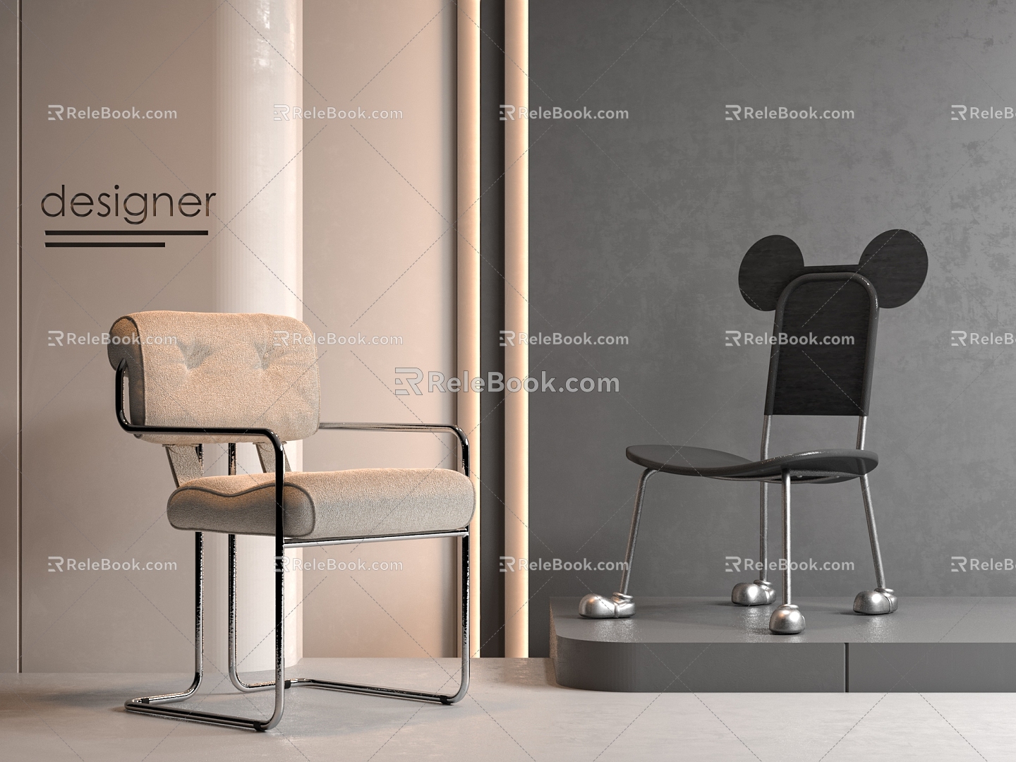 Dining chair combination 3d model