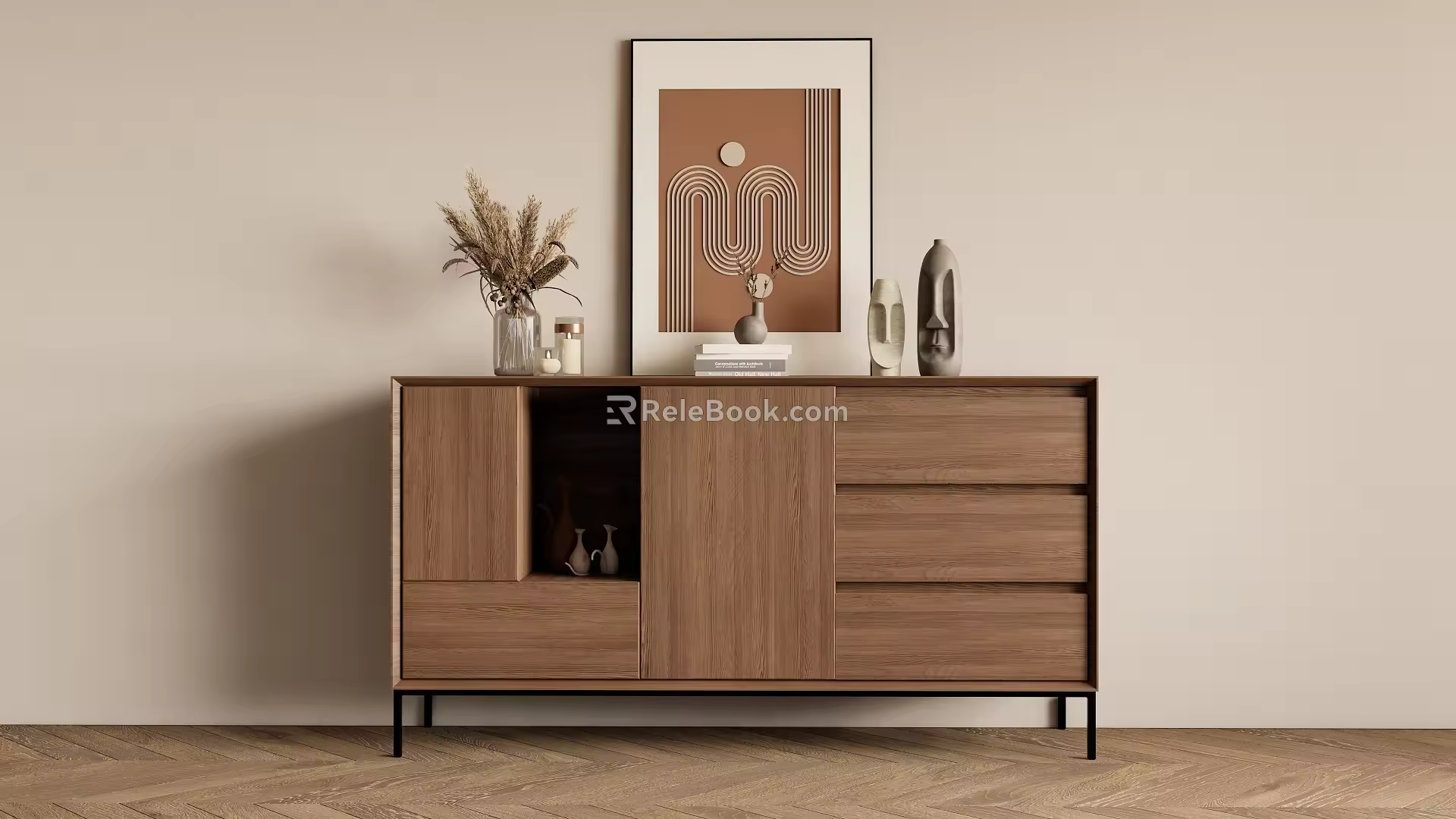 Quiet Style Sideboard Decorative Cabinet 3d model