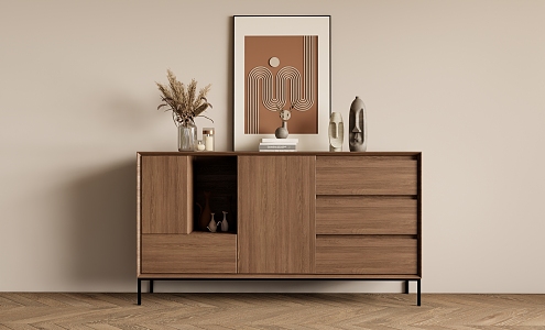 Quiet Style Sideboard Decorative Cabinet 3d model