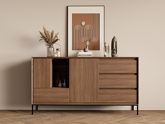 Quiet Style Sideboard Decorative Cabinet 3d model