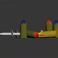 Shiny Metal Nails With Sharp Ends And Colorful Tip Bullets On Dark Reflective Surface