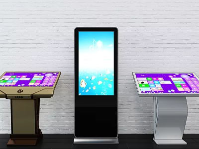 Public Facilities Interactive Kiosks With Touchscreen Displays And Digital Interfaces 3d model