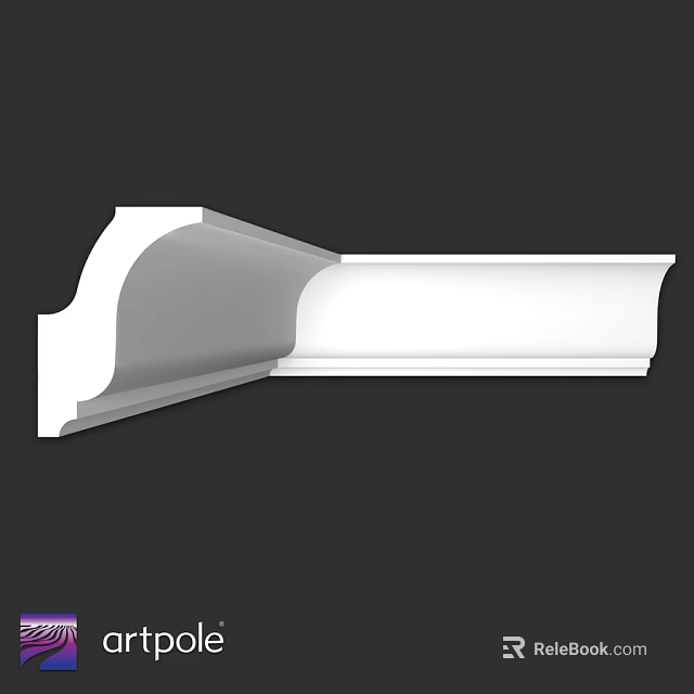 White Curved Decorative Building Component For Home Interior Architectural Detail 3d model 
