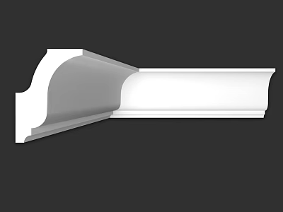 White Curved Decorative Building Component For Home Interior Architectural Detail 3d model