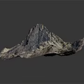 Garden Landscape 3D Terrain Model Featuring Rocky Mountain Textured Surface And Natural Valleys