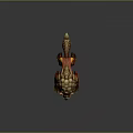 Mythical Game Movie Creature Character With Red Brown Spiral Patterns Green Eyes And Sharp Claws