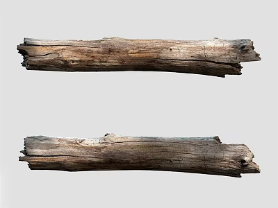 Natural Stone and Wood Logs Featuring Rustic Texture and Weathered Surface 3d model