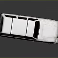 Vintage White SUV With Roof Rack Dark Windows Off Road Tires And Retro Design Features