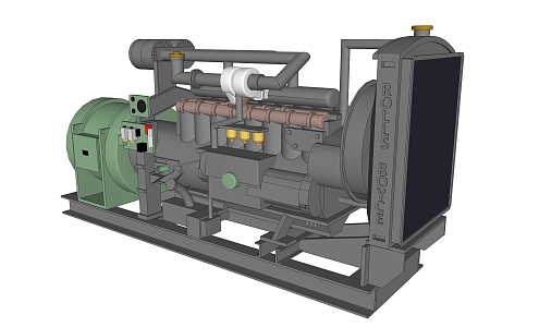 modern generator turbine generator 3d model