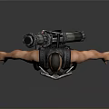 3D Tactical Soldier Character Model With Black Vest And Back Weapon