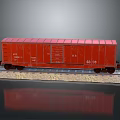Vintage Red Train Car Model With Numbered Details On Display Base
