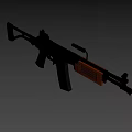 Classic Rifle With Wooden Handguard Black Metal Components And Sight Mechanism