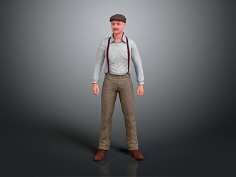 modern man old man old man middle-aged man 3d model