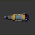 Colorful Futuristic Weapon With Yellow Blue Purple Mechanical Parts Grip And Barrel