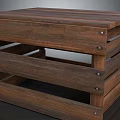 Rustic Wooden Crate Design With Layered Planks And Metal Rivets