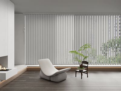 Modern venetian blinds dreamy blinds vertical venetian blinds recliner green plants potted fireplace curtains model