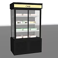 Modern Cake Display Cabinet With Glass Doors Multi Layer Shelves And Black Base