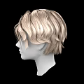 Realistic Blonde Curly Short Hair On White Human Mannequin Head Model