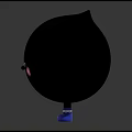 Cute Blue Droplet Shaped Game Movie Character With Pink Cheeks Sparkles Arms And Blue Shoes