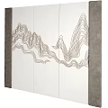 New Chinese mountain background wall sofa background 3d model