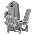 Black Leg Exercise Fitness Machine With Padded Seat Armrests And Weight Stack