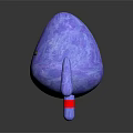 3D Cute Egg Shaped Purple Blue Creature Character With Black Eyes Red Legs